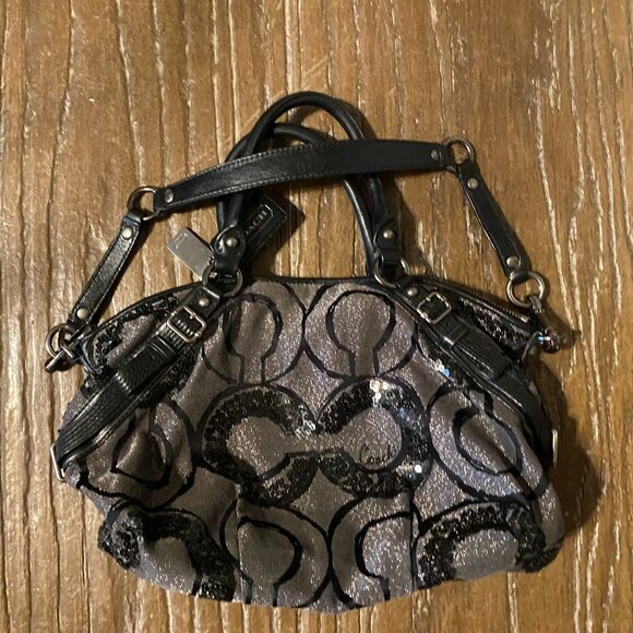 Coach Madison Sequin Op Art Sophia Satchel handbag/purse - Picture 5 of 8
